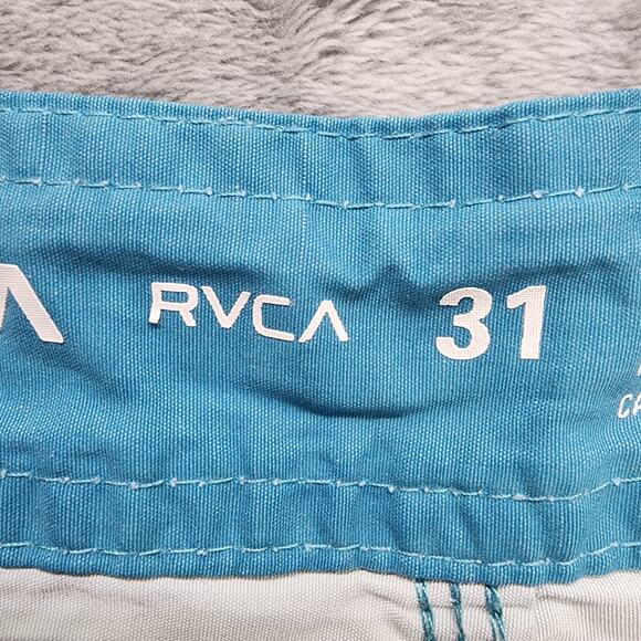 RVCA Board Shorts Mens 31 Blue Orange Gray Striped Vintage Brushed Tie Front - Picture 5 of 14